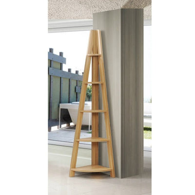 Riva Ladder Corner Bookcase in Oak