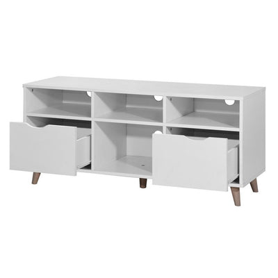 Pulford 2 Drawer 4 Shelf TV Cabinet Stand in White