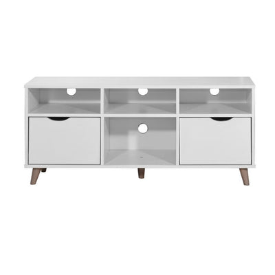 Pulford 2 Drawer 4 Shelf TV Cabinet Stand in White