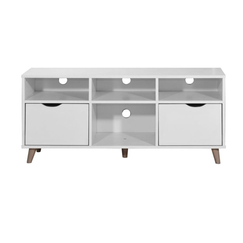 Pulford 2 Drawer 4 Shelf TV Cabinet Stand in White