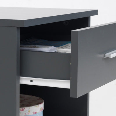 Rio Costa 1 Drawer Bedside Table in Dark Grey