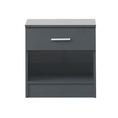 Rio Costa 1 Drawer Bedside Table in Dark Grey