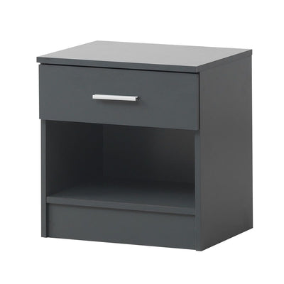 Rio Costa 1 Drawer Bedside Table in Dark Grey