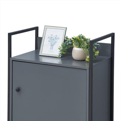 Zahra storage cabinet with 1 door and 3 shelves in grey effect