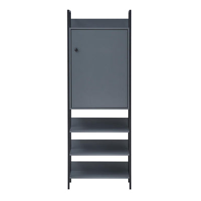 Zahra storage cabinet with 1 door and 3 shelves in grey effect