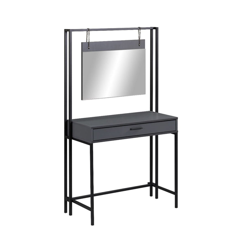 Zahra dressing table with mirror in matte grey