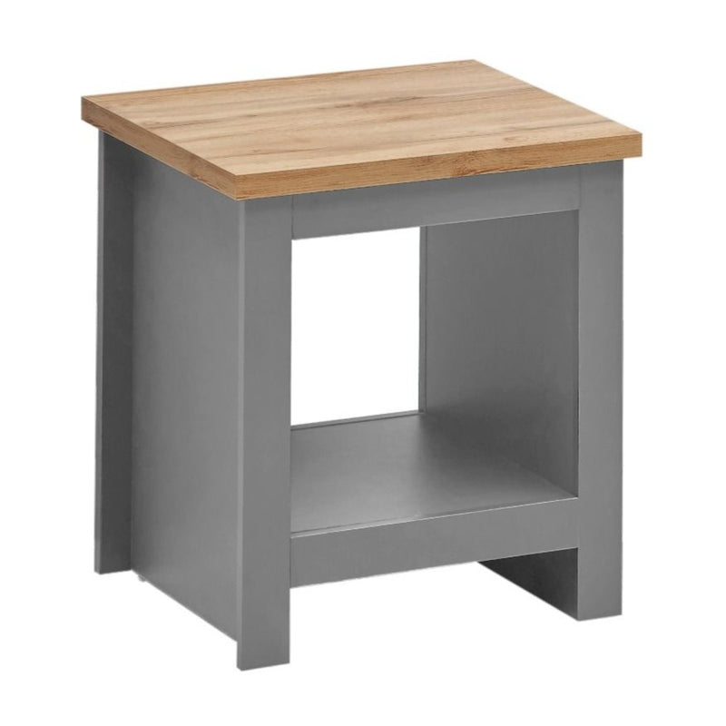 Lisbon simple bedside table / lamp table in grey & oak