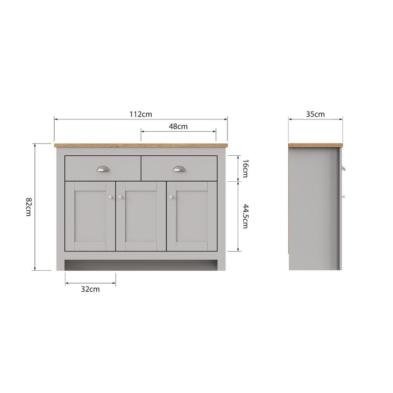 Lisbon 3 Doors 2 Drawer Sideboard