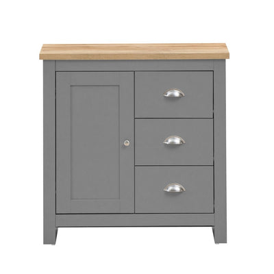 Lisbon sideboard with 1 door 3 drawers in grey & oak