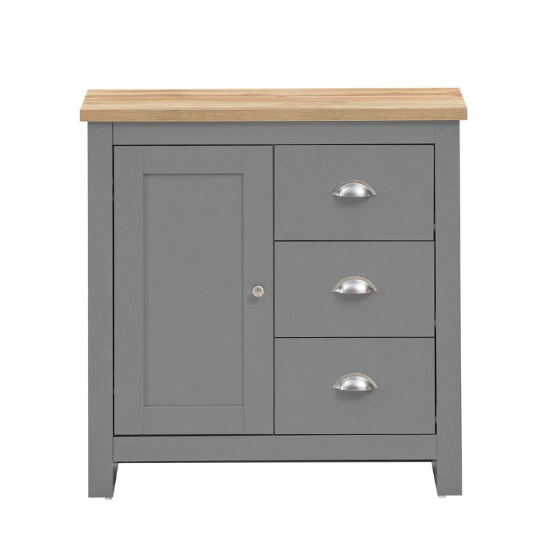 Lisbon sideboard with 1 door 3 drawers in grey & oak