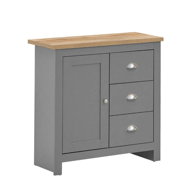 Lisbon sideboard with 1 door 3 drawers in grey & oak