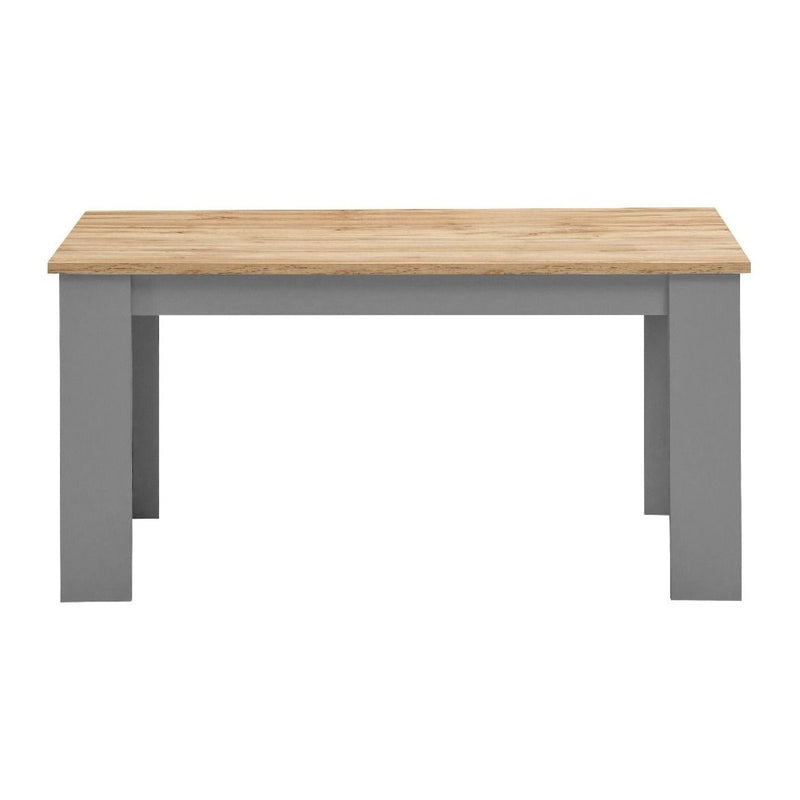 Lisbon 3 piece dining set: 120cm table, 2 benches in grey & oak