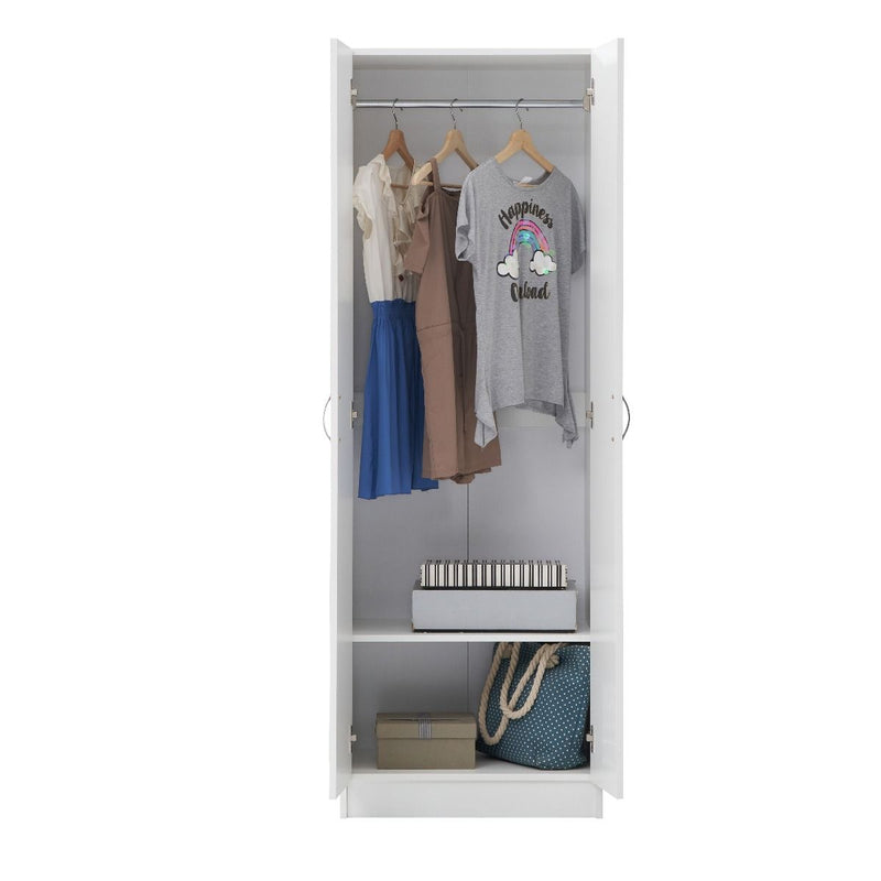 Essentials 2 Door White Wardrobe