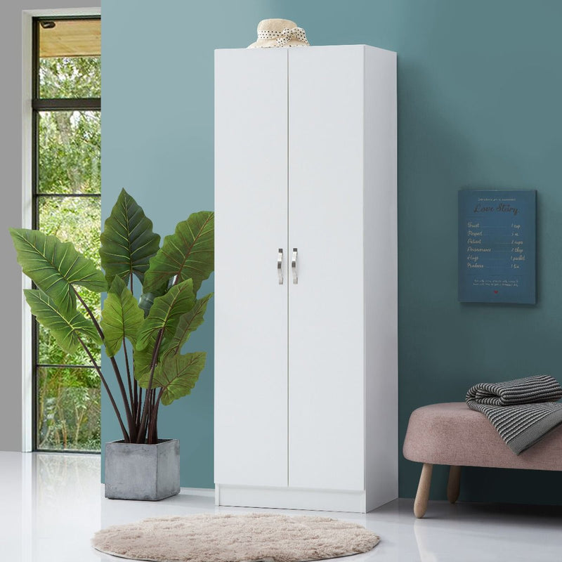 Essentials 2 Door White Wardrobe