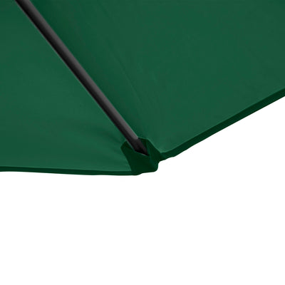 Outsunny 2.5M Garden Cantilever Parasol with 360° Rotation, Offset Roma Patio Umbrella Hanging Sun Shade Canopy Shelter with Cross Base, Green