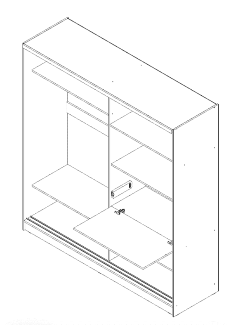 Luca Sliding Door Wardrobe 200cm [Mirror]