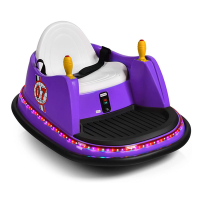 Coche de choque para niños con luces intermitentes de colores y música (morado) 