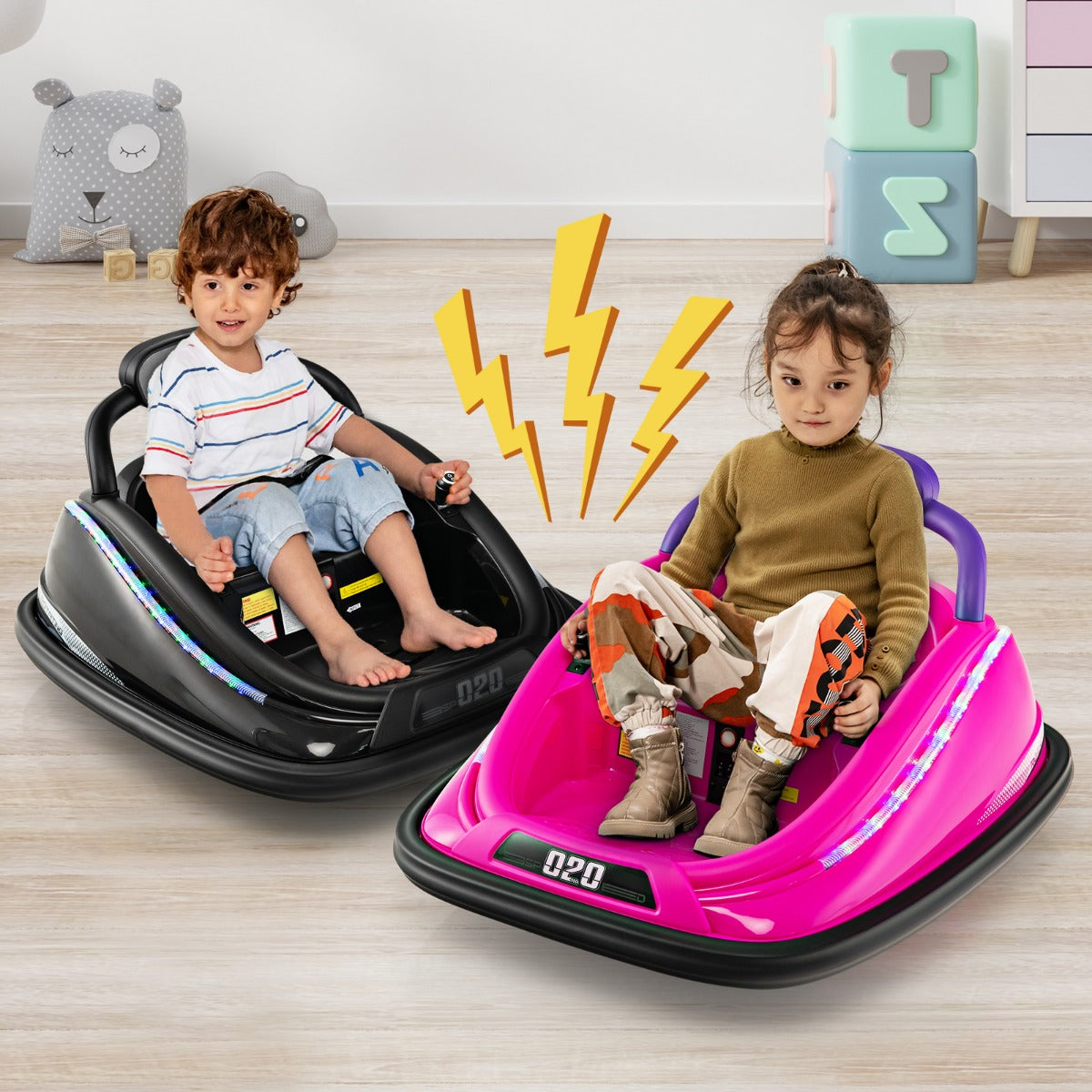 Electric Bumper Car with Remote Control Pink Infyniti Home