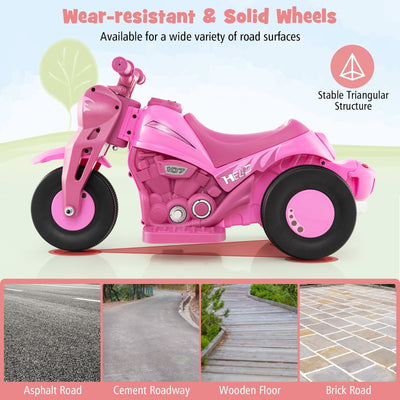 Motocicleta eléctrica para niños de 6 V con máquina para hacer burbujas, color rosa