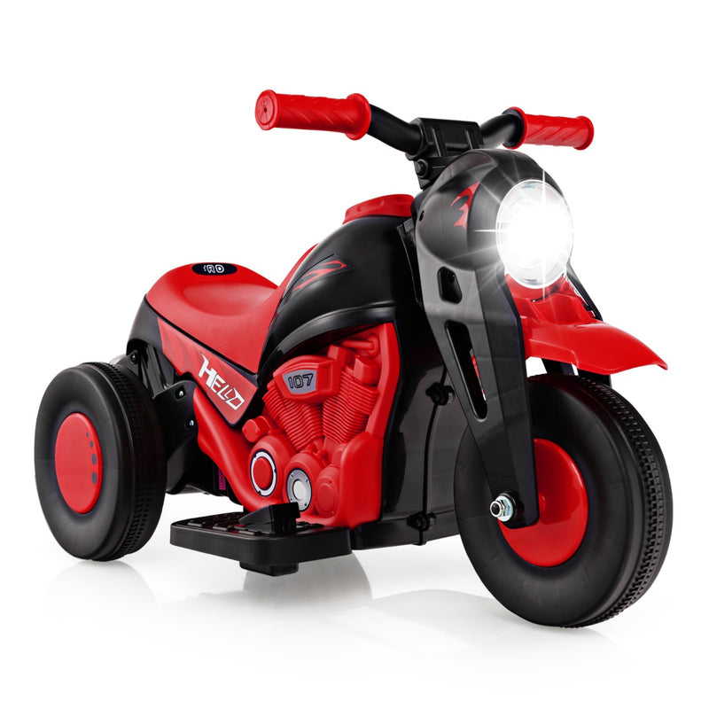 Motocicleta eléctrica para niños de 6 V con máquina para hacer burbujas, color rojo