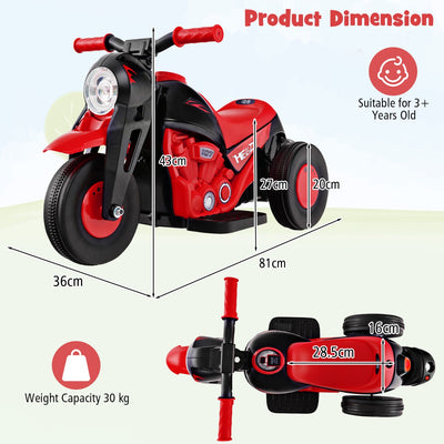 Motocicleta eléctrica para niños de 6 V con máquina para hacer burbujas, color rojo