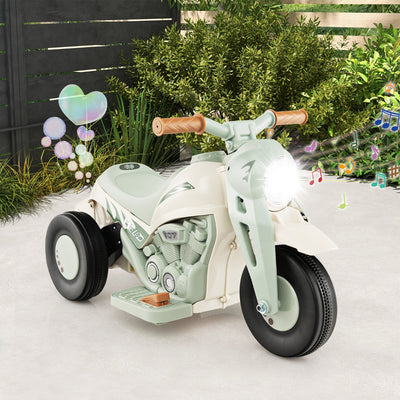 Moto eléctrica para niños de 6 V con máquina para hacer burbujas, color beige