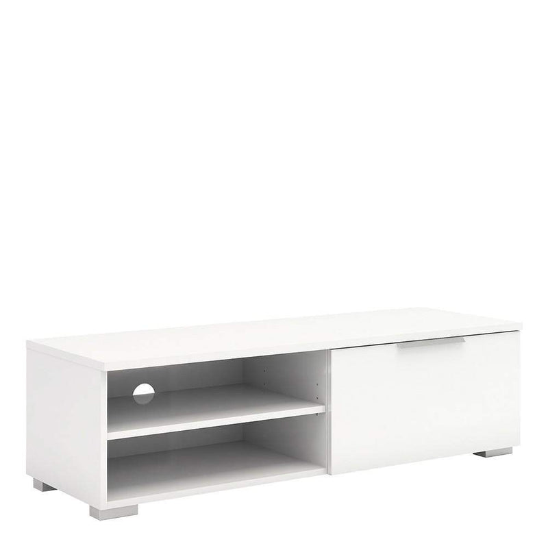 Match - TV Unit 1 Drawers 2 Shelf in White High Gloss