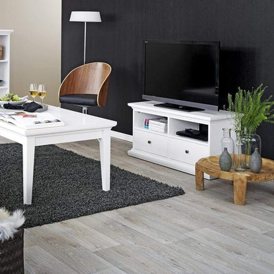 Paris - TV Unit - 2 Drawers 2 Shelves in White