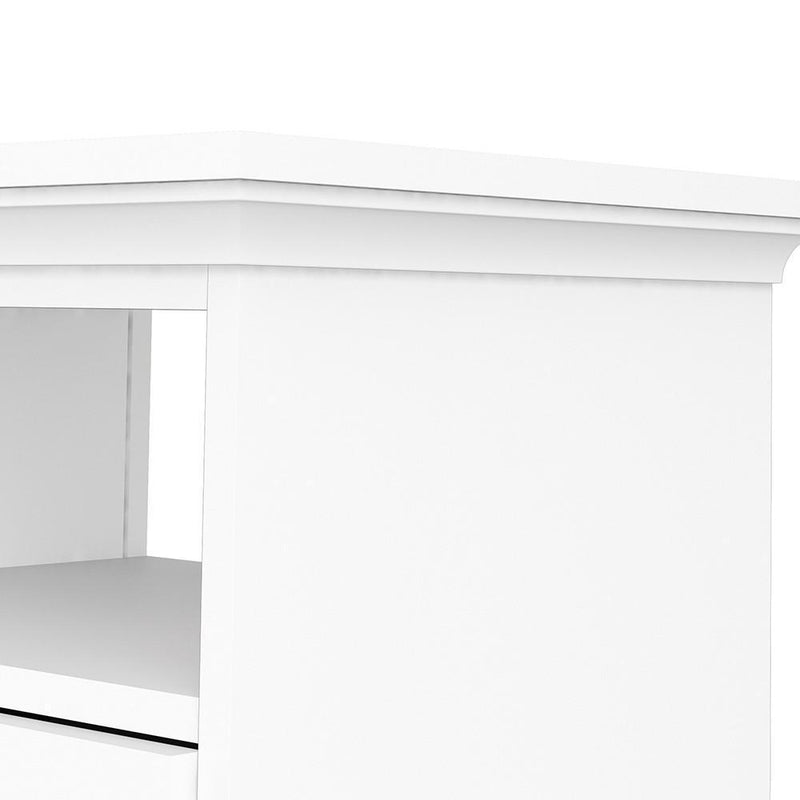 Paris - TV Unit - 2 Drawers 2 Shelves in White