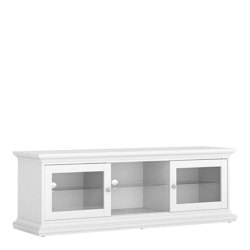 Paris - TV Unit - Wide - 2 Doors 1 Shelf in White