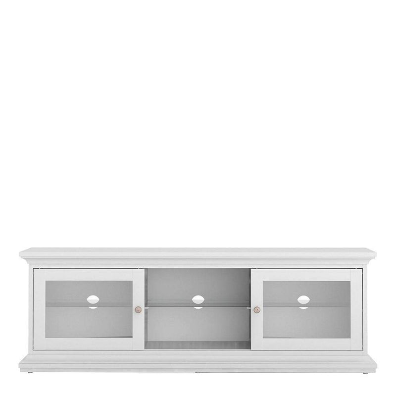 Paris - TV Unit - Wide - 2 Doors 1 Shelf in White