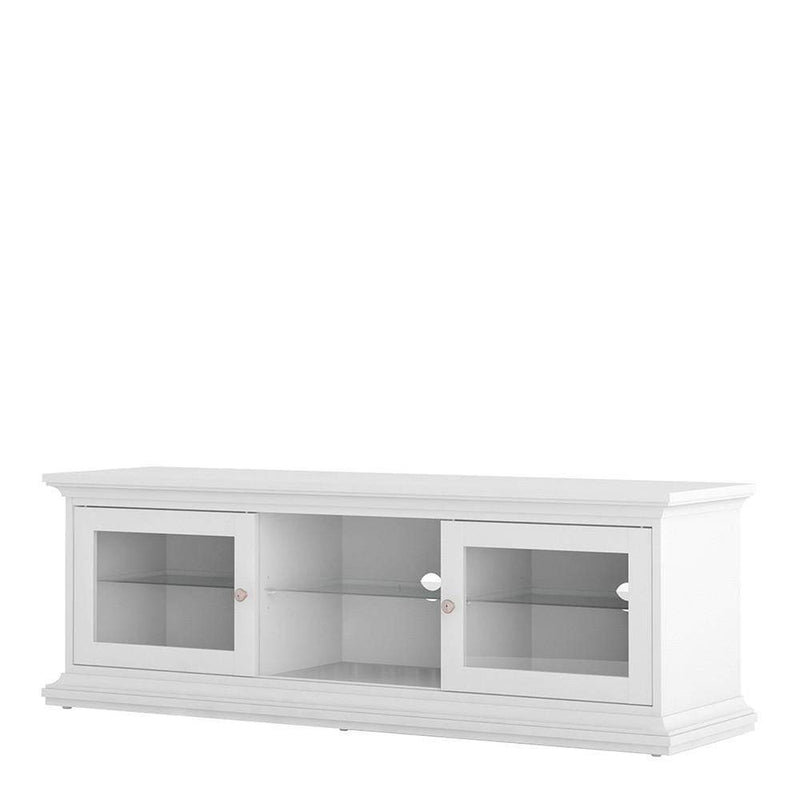 Paris - TV Unit - Wide - 2 Doors 1 Shelf in White