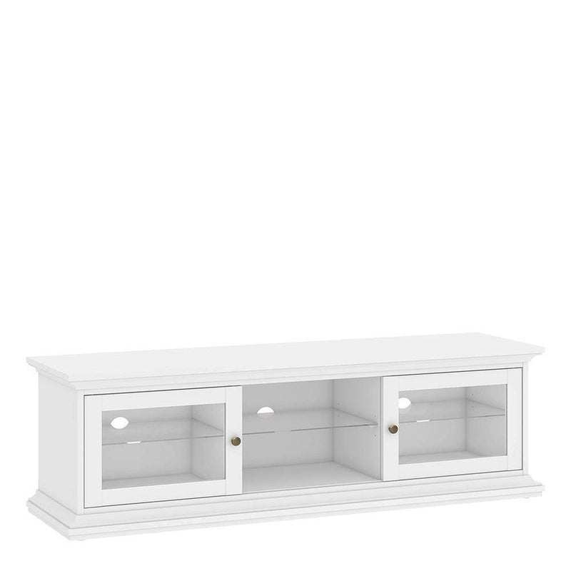 Paris - TV Unit - Wide - 2 Doors 1 Shelf in White