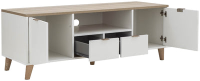 Alma Large Tv Unit White/Oak - GFW