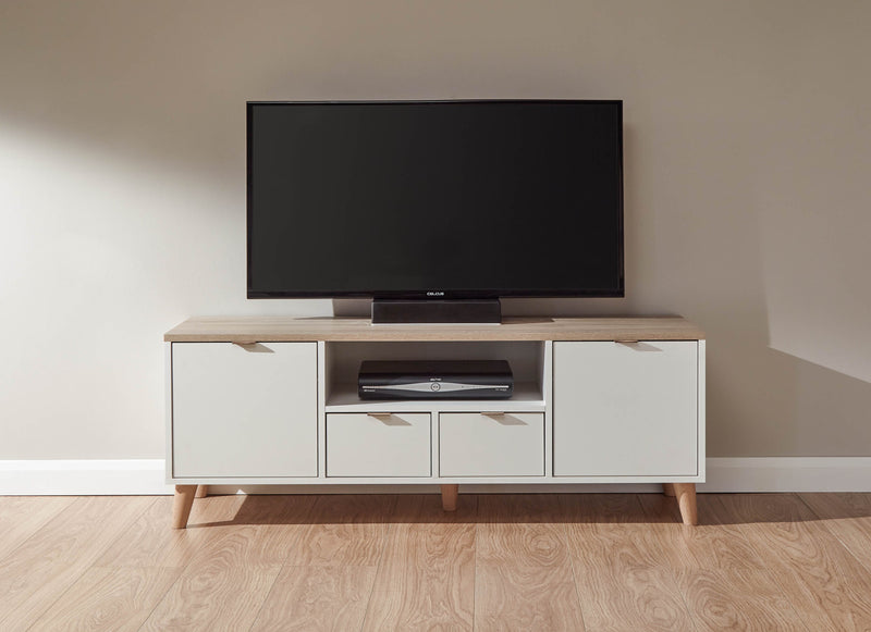 Alma Large Tv Unit White/Oak - GFW