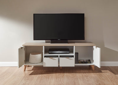 Alma Large Tv Unit White/Oak - GFW