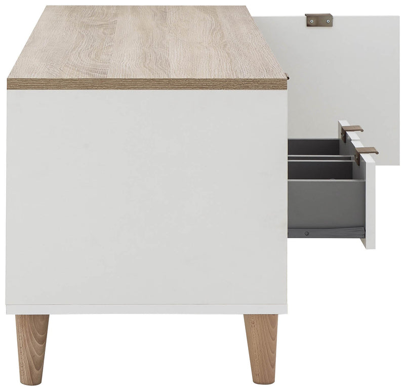 Alma Large Tv Unit White/Oak - GFW