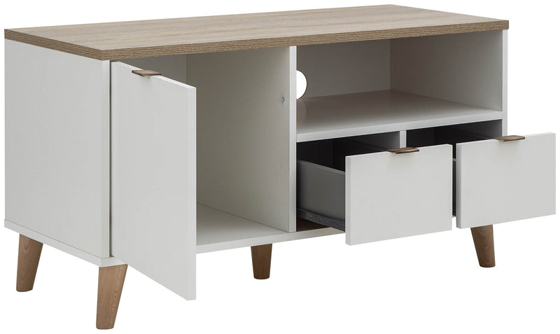 Alma Small Tv Unit White/Oak - GFW