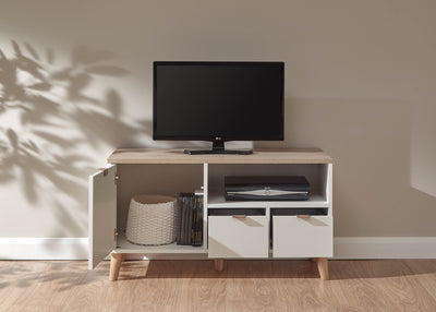 Alma Small Tv Unit White/Oak - GFW