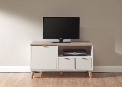 Alma Small Tv Unit White/Oak - GFW