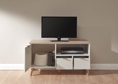 Alma Small Tv Unit White/Oak - GFW