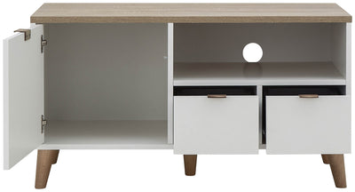 Alma Small Tv Unit White/Oak - GFW