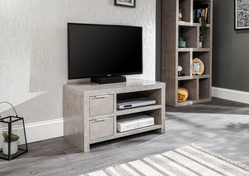 Bloc 2 Drawer Tv Unit Concrete - GFW