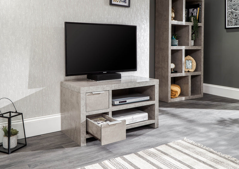 Bloc 2 Drawer Tv Unit Concrete - GFW