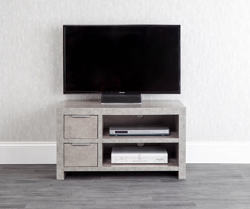 Bloc 2 Drawer Tv Unit Concrete - GFW