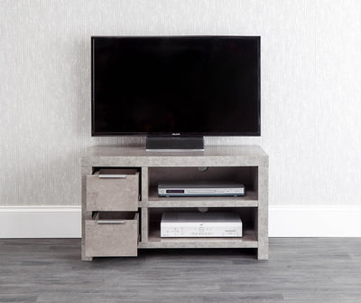 Bloc 2 Drawer Tv Unit Concrete - GFW