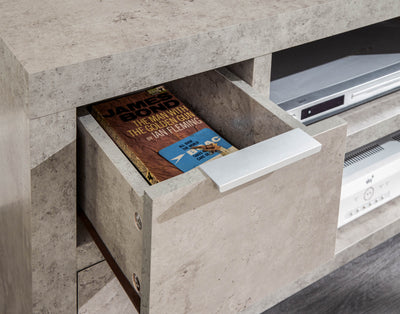 Bloc 2 Drawer Tv Unit Concrete - GFW