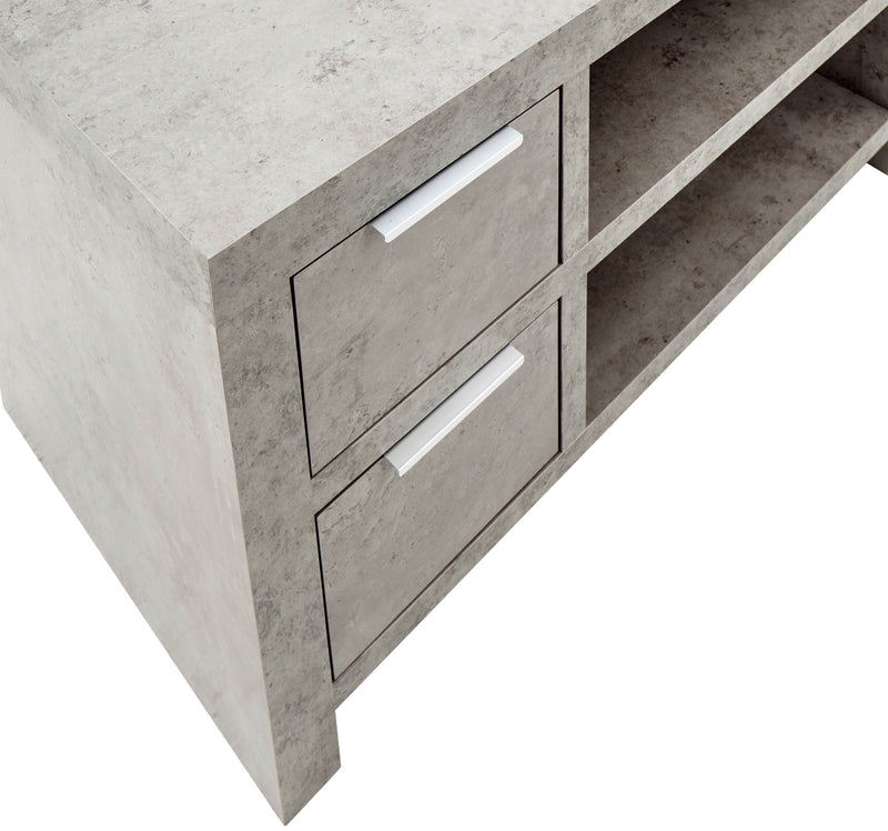 Bloc 2 Drawer Tv Unit Concrete - GFW