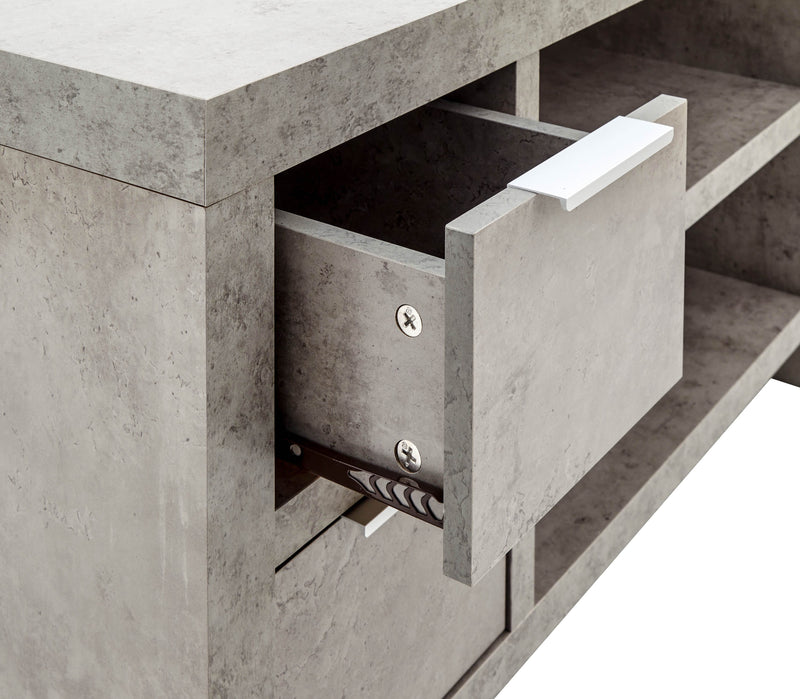 Bloc 2 Drawer Tv Unit Concrete - GFW