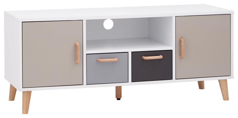 Delta Large TV Unit White/Grey Multi